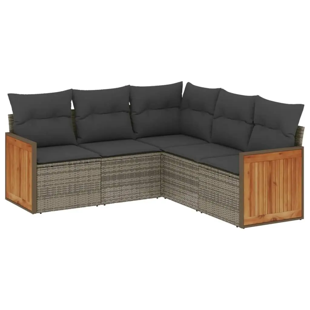 Garden Sofa Set 5 Piece Outdoor Furniture Patio Seating Grey with Cushions