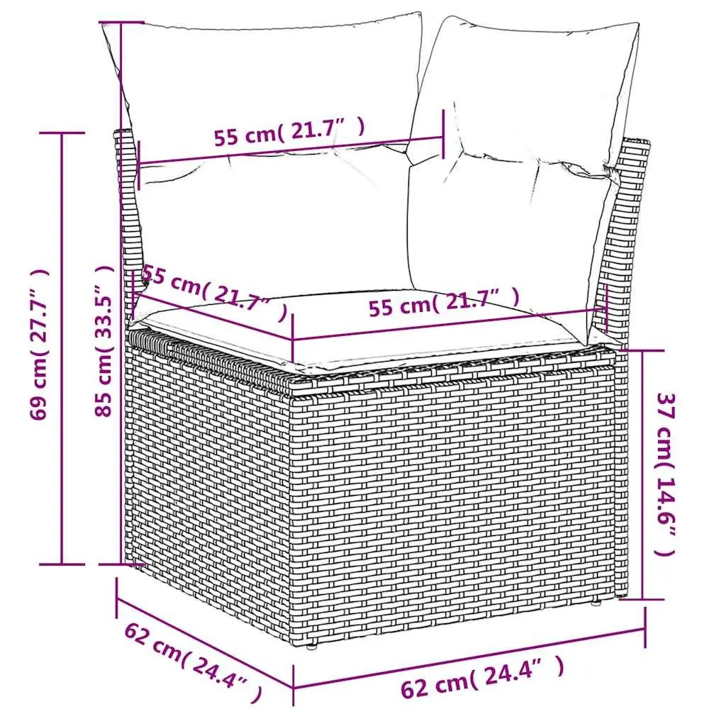 Outdoor Garden Sofa Set 7 Piece Patio Furniture Beige Poly Rattan with Cushions