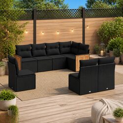 8-Piece Black Outdoor Sofa Set Perfect for Any Home