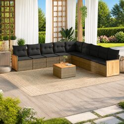 Versatile 10-Piece Grey Sofa Set for Outdoor Gatherings