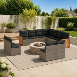 Versatile 11-Piece Garden Sofa Set for Your Outdoor Oasis