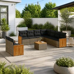 Practical 10-Piece Garden Sofa Set for Outdoor Use