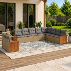 Flexible Outdoor Sofa Set – 10 Pieces in Beige