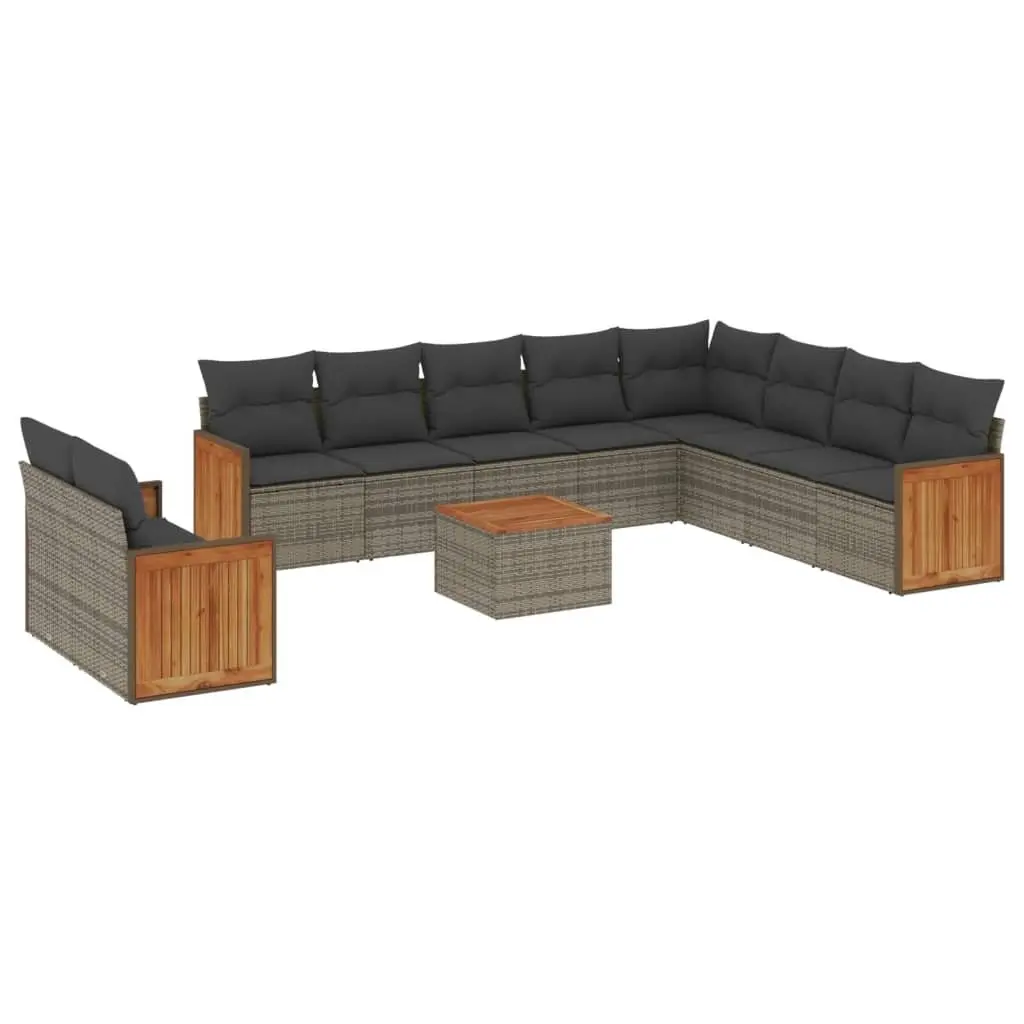 Garden Sofa Set Modular Poly Rattan 11 Piece Outdoor Furniture Grey