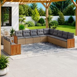 Comfortable 11 Piece Rattan Sofa Set for Your Patio