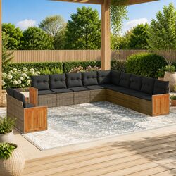 Practical 11-Piece Modular Sofa Set for Gardens