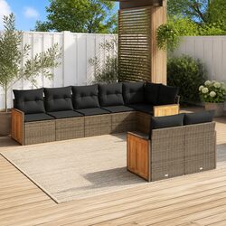 Practical 8-Piece Grey Garden Sofa Set for Your Patio