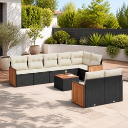 Versatile 9-Piece Patio Sofa Set with Comfortable Cushions