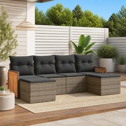 Practical 6-Piece Grey Outdoor Sofa Set for Your Home