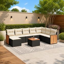 Practical 9 Piece Sofa Set for Any Outdoor Gathering