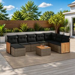 Practical Seating Solutions: 9 Piece Garden Sofa Set