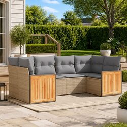 Practical 6 Piece Garden Sofa Set for Outdoor Living