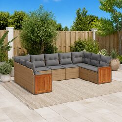 Practical 9-Piece Outdoor Sofa Set for Patios and Backyards