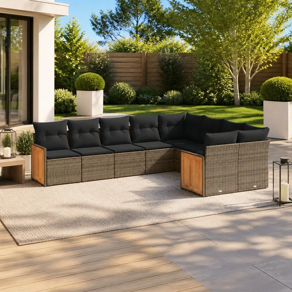 9-Piece Garden Sofa Set for Outdoor Use