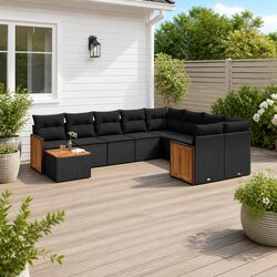 Practical 10 Piece Garden Sofa Set for Outdoor Use