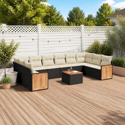 Practical 11 Piece Black Outdoor Sofa Set for Any Space