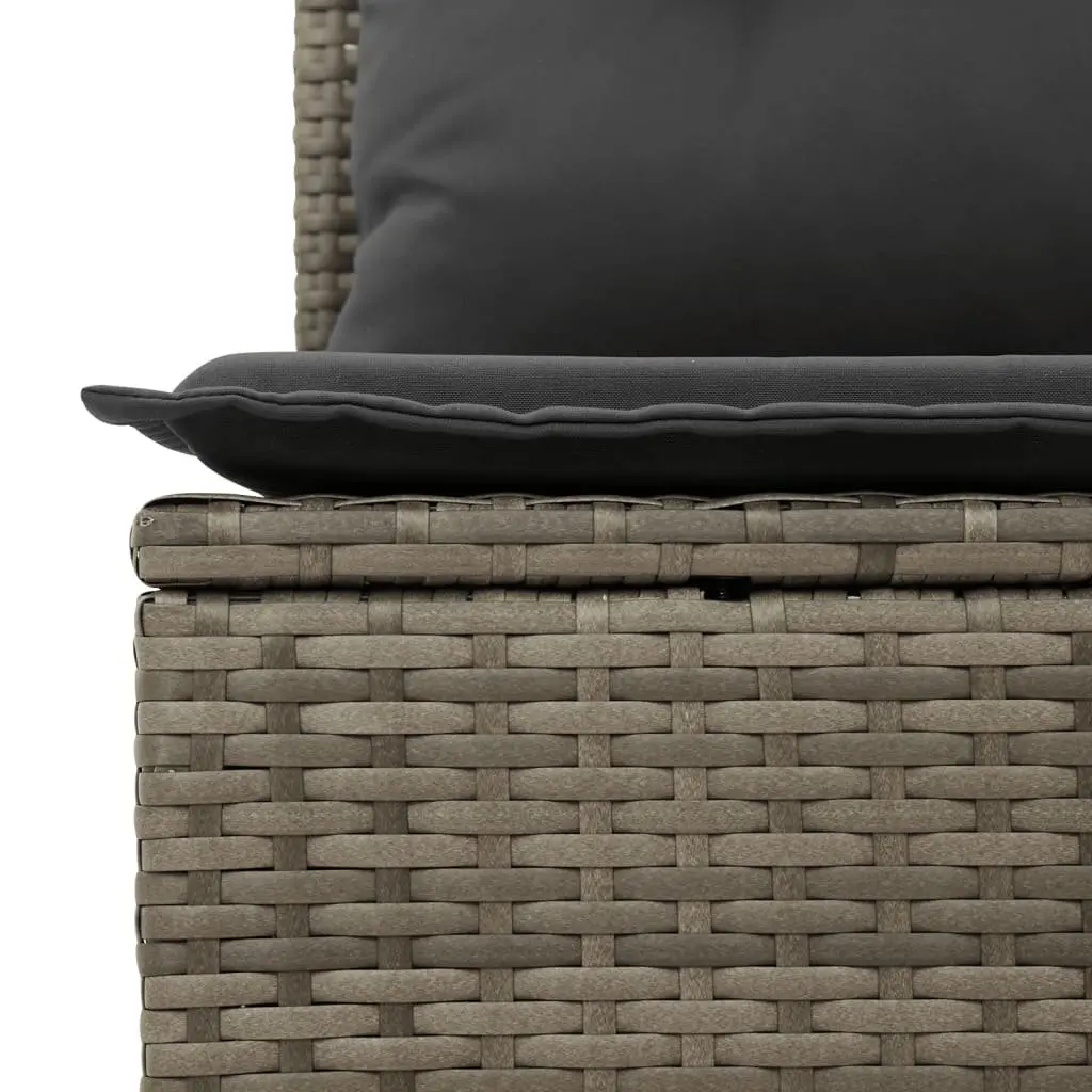 10 Piece Modular Outdoor Furniture Set Grey Cushioned PE Rattan Garden Sofa