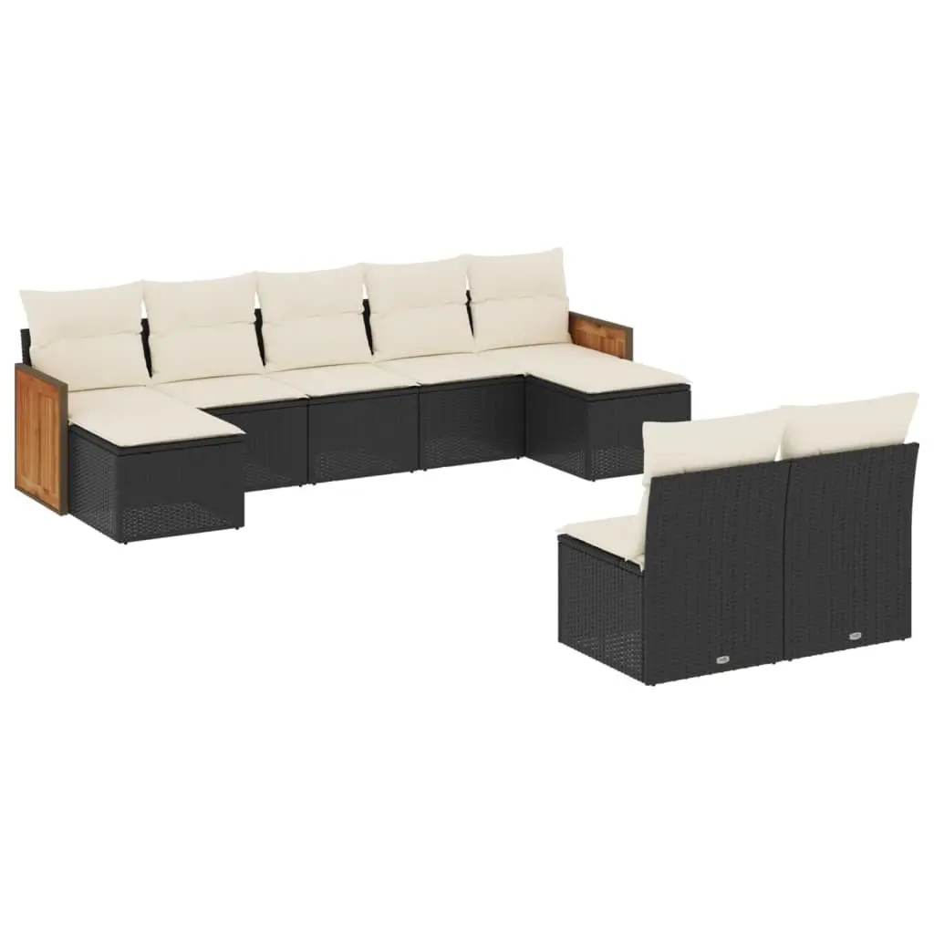 Garden Sofa Set 9 Piece Outdoor Furniture Modular Patio Lounge with Cushions