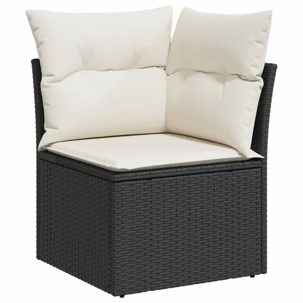 Garden Sofa Set 10 Piece Outdoor Furniture Black Poly Rattan Modular Patio