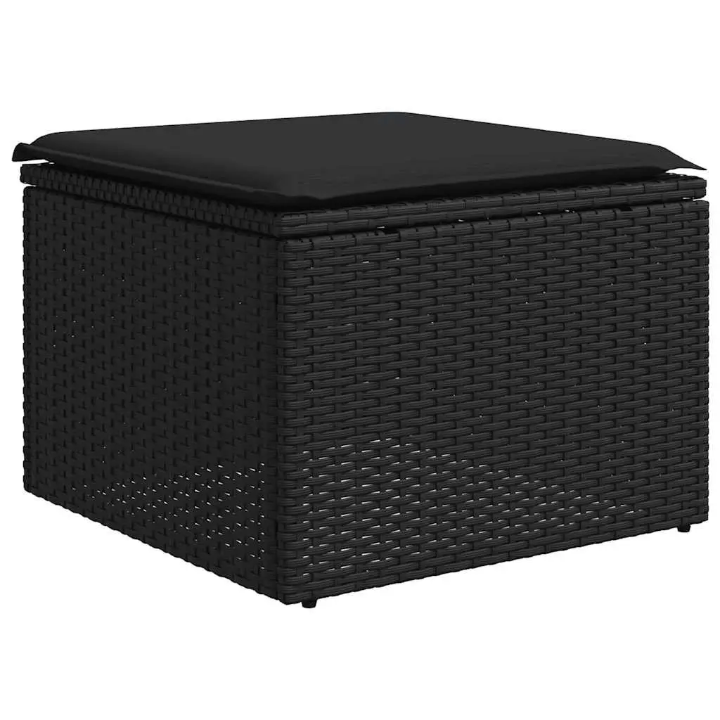 Garden Sofa Set PE Rattan Modular 9 Piece Outdoor Furniture with Cushions Black