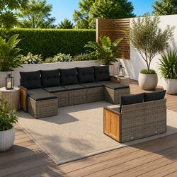 Practical 9 Piece Garden Sofa Set for Outdoor Spaces