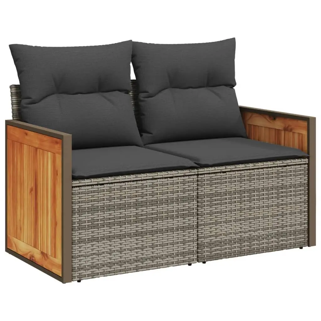 Garden Sofa Set 11 Piece Outdoor Furniture Grey Poly Rattan Patio Seating