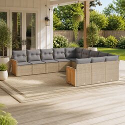 Versatile 11 Piece Outdoor Garden Sofa Set with Cushions