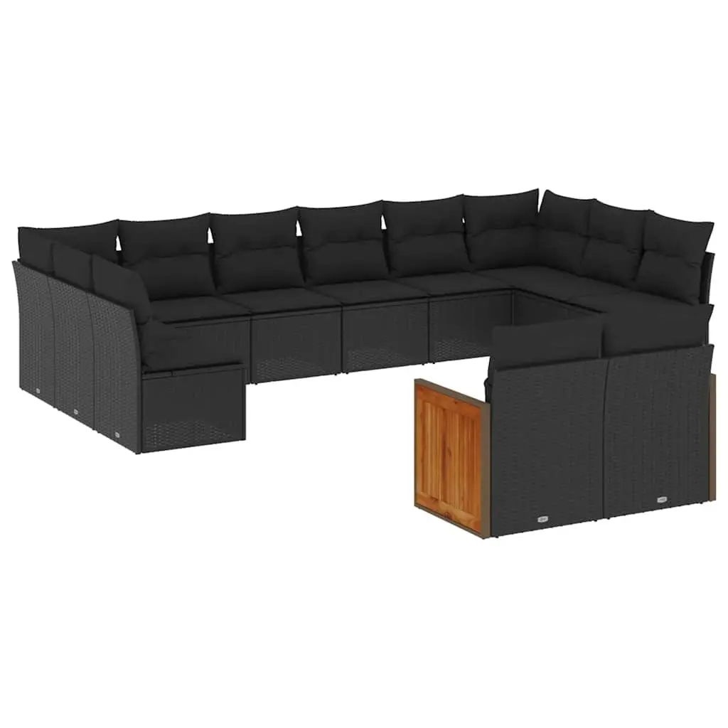 Garden Sofa Set 12 Piece Outdoor Furniture Patio Black Modular Seating with