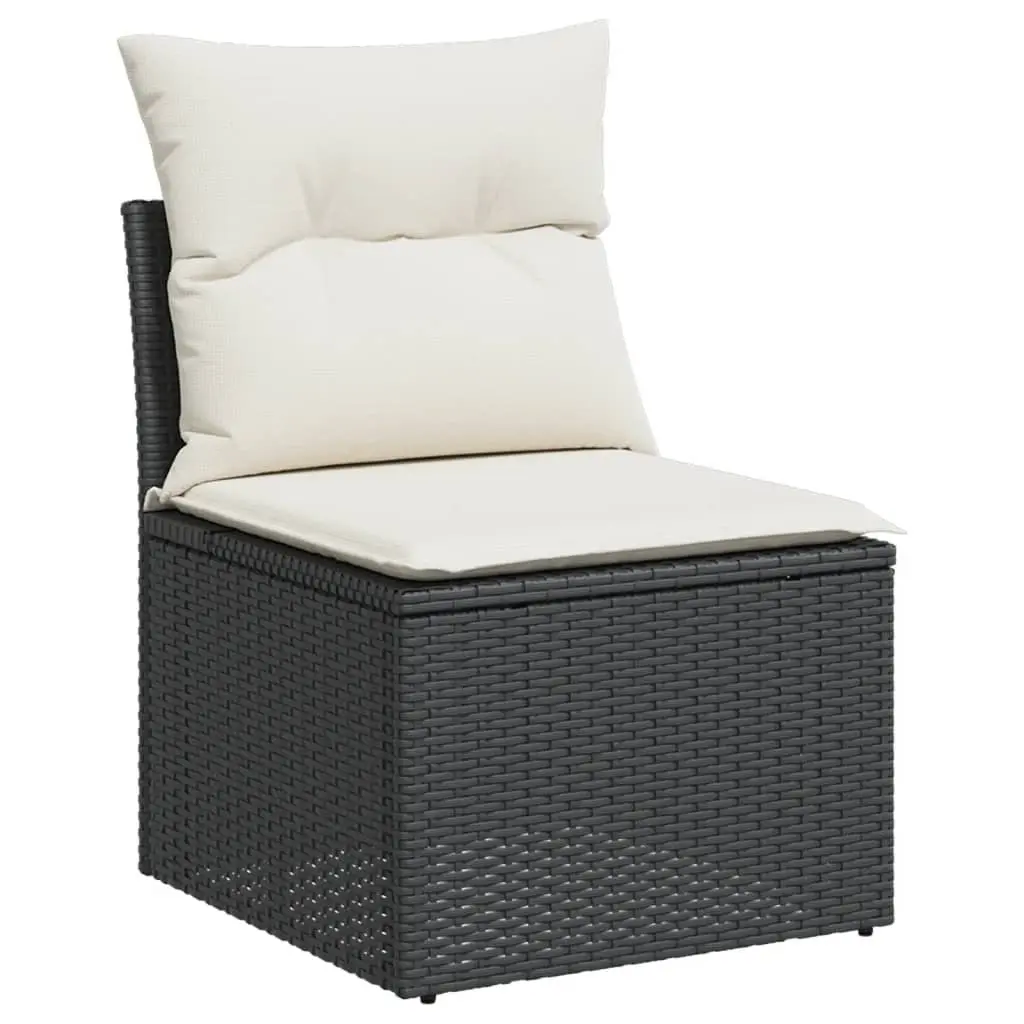Garden Sofa Set 13 Piece Outdoor Furniture Black Poly Rattan Modular Patio
