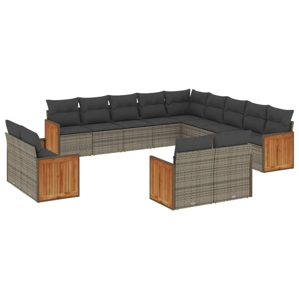 Garden Sofa Set 13 Piece Outdoor Furniture Patio Sectional Grey Modular with