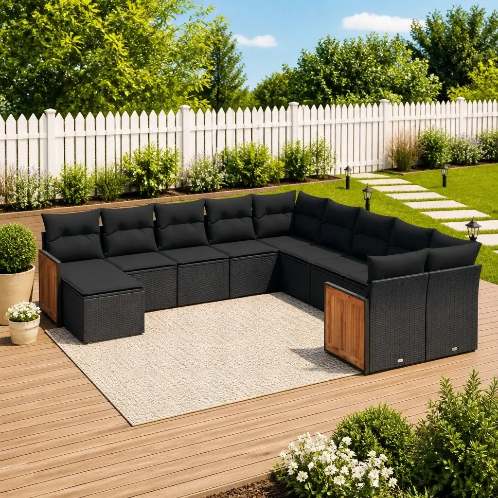 11-Piece Modular Sofa Set for Outdoor Use