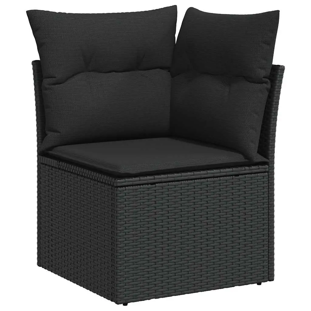 Garden Sofa Set 12 Piece Outdoor Furniture Black Poly Rattan Patio Lounge Suite