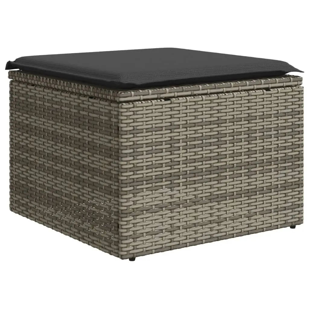 Outdoor Garden Sofa Set 13 Piece Grey Poly Rattan with Cushions Patio Furniture