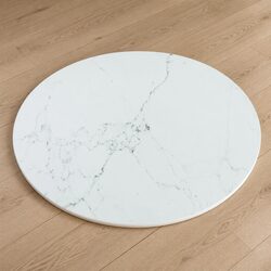 Versatile White Round Marble Design Table Top Ø60cm for Home Use