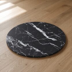 Versatile Round Black Glass Table Top for Home Use