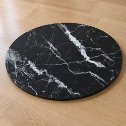 Practical Round Table Top in Black Marble Design – Ø70cm