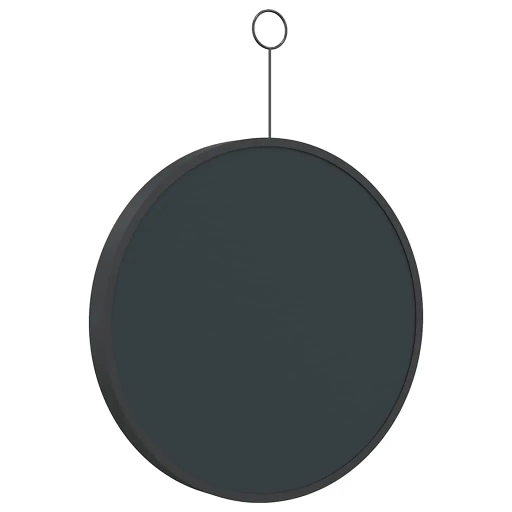 Round Wall Mirror Powder-Coated Steel 30 cm Black Modern Home Decor