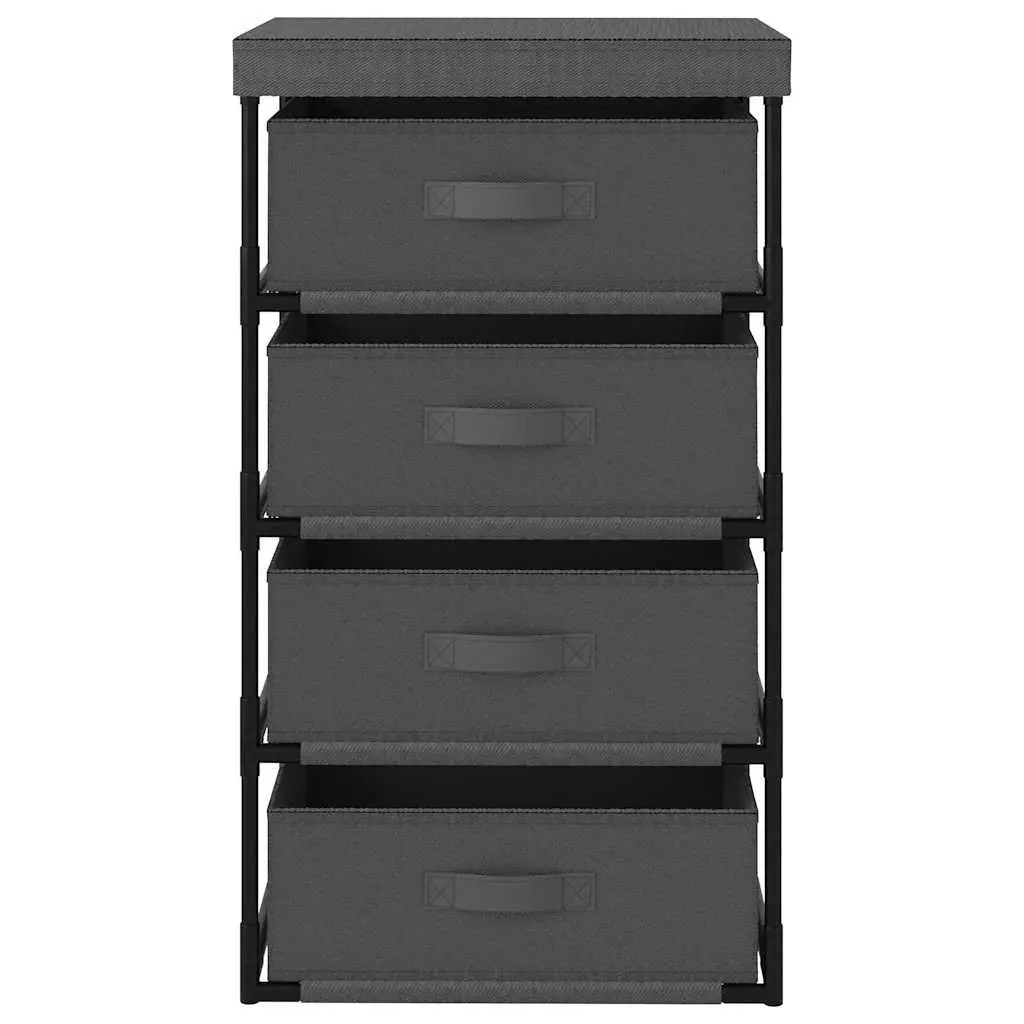Grey Organiser Storage Rack with 4 Removable Baskets