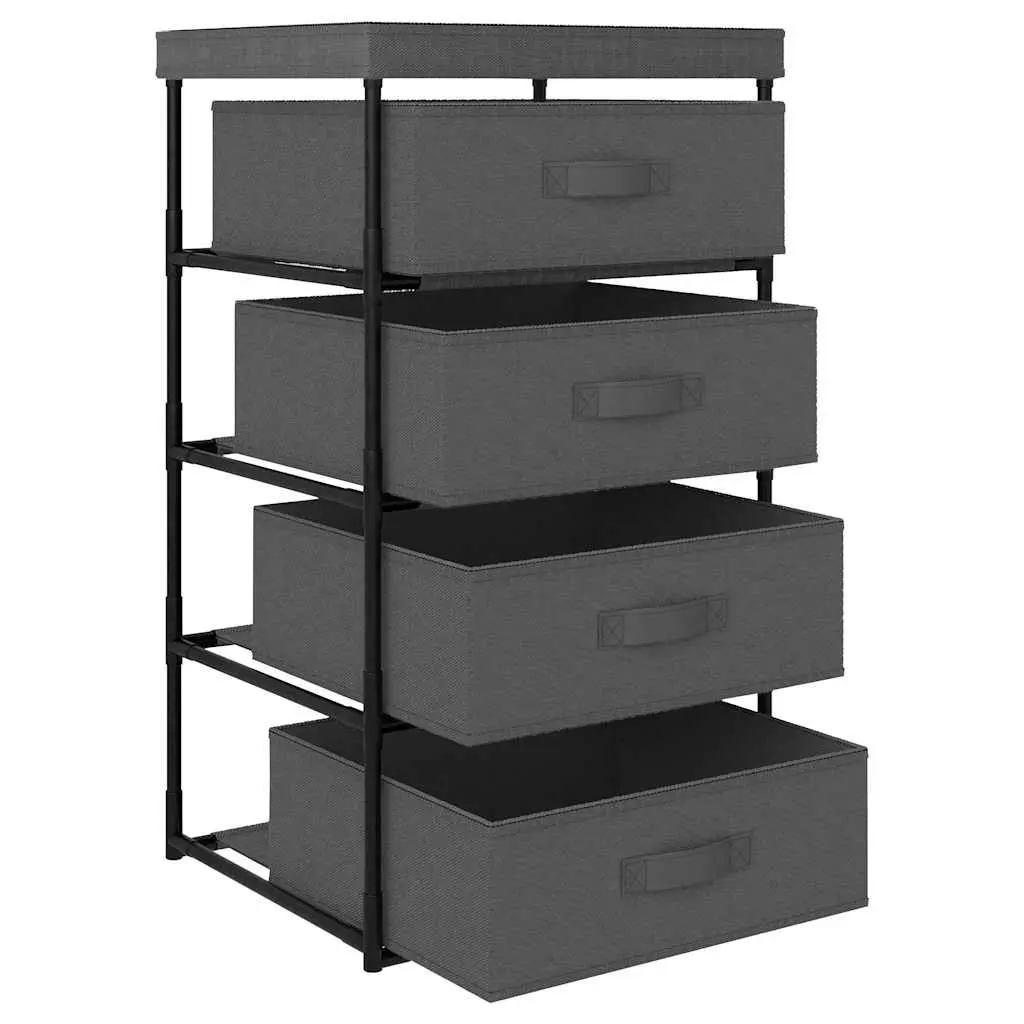 Grey Organiser Storage Rack with 4 Removable Baskets