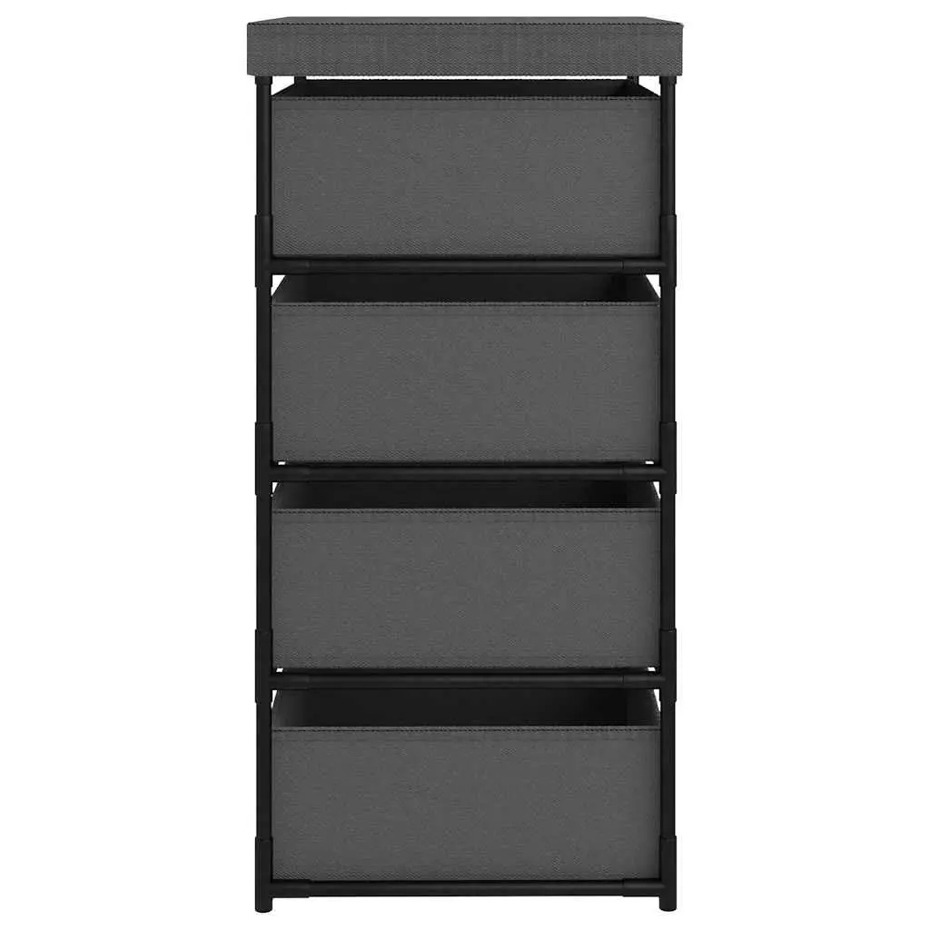 Grey Organiser Storage Rack with 4 Removable Baskets