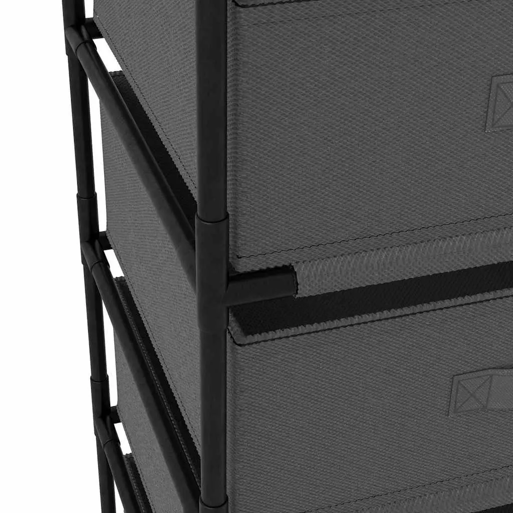 Grey Organiser Storage Rack with 4 Removable Baskets