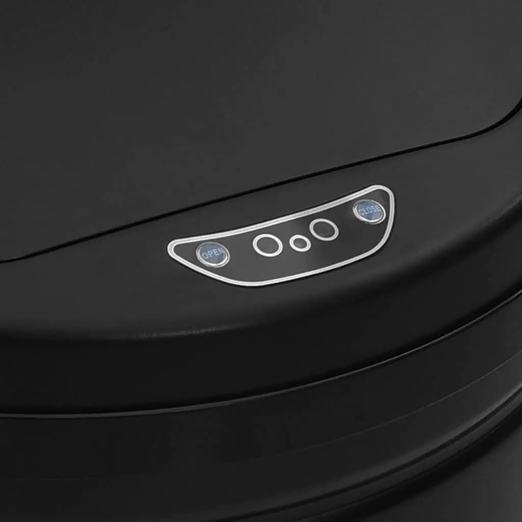 Automatic Sensor Dustbin Carbon Steel 40L Touch-Free Rubbish Can Black