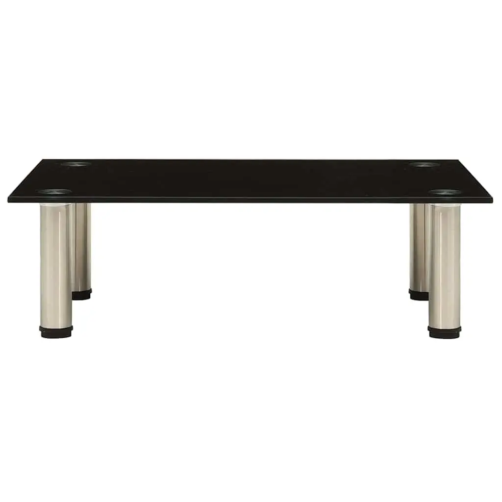 TV Stand Black Tempered Glass Modern Living Room Media Console Display Unit