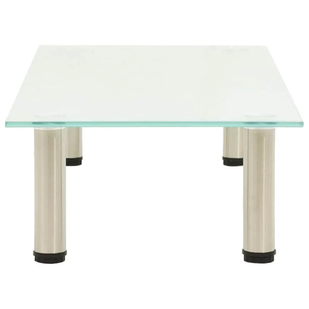 Tempered Glass TV Stand Stainless Steel Frame 80 x 35 x 17 cm Transparent