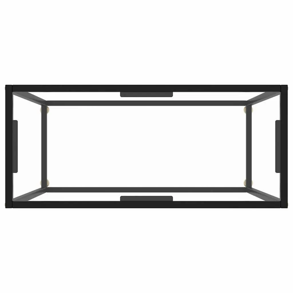Console Table Tempered Glass Top Powder-coated Steel Frame 80 x 35 x 75 cm Transparent