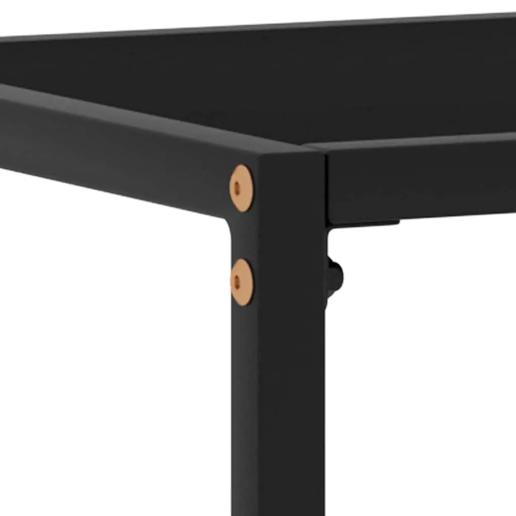 Console Table Tempered Glass Steel Frame 80x35x75cm Black