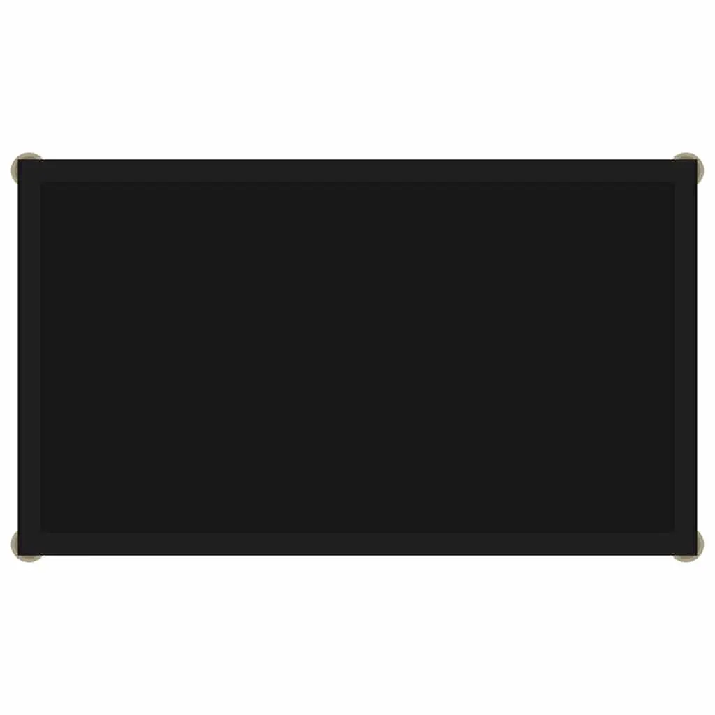 Console Table Tempered Glass Black Powder-coated Steel Frame Storage Shelf 60 x 35 x 75 cm