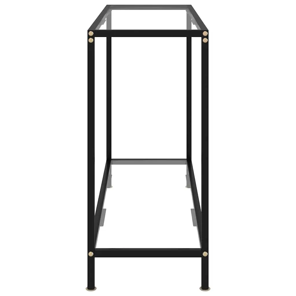 Console Table Tempered Glass Powder-Coated Steel 100 cm Transparent