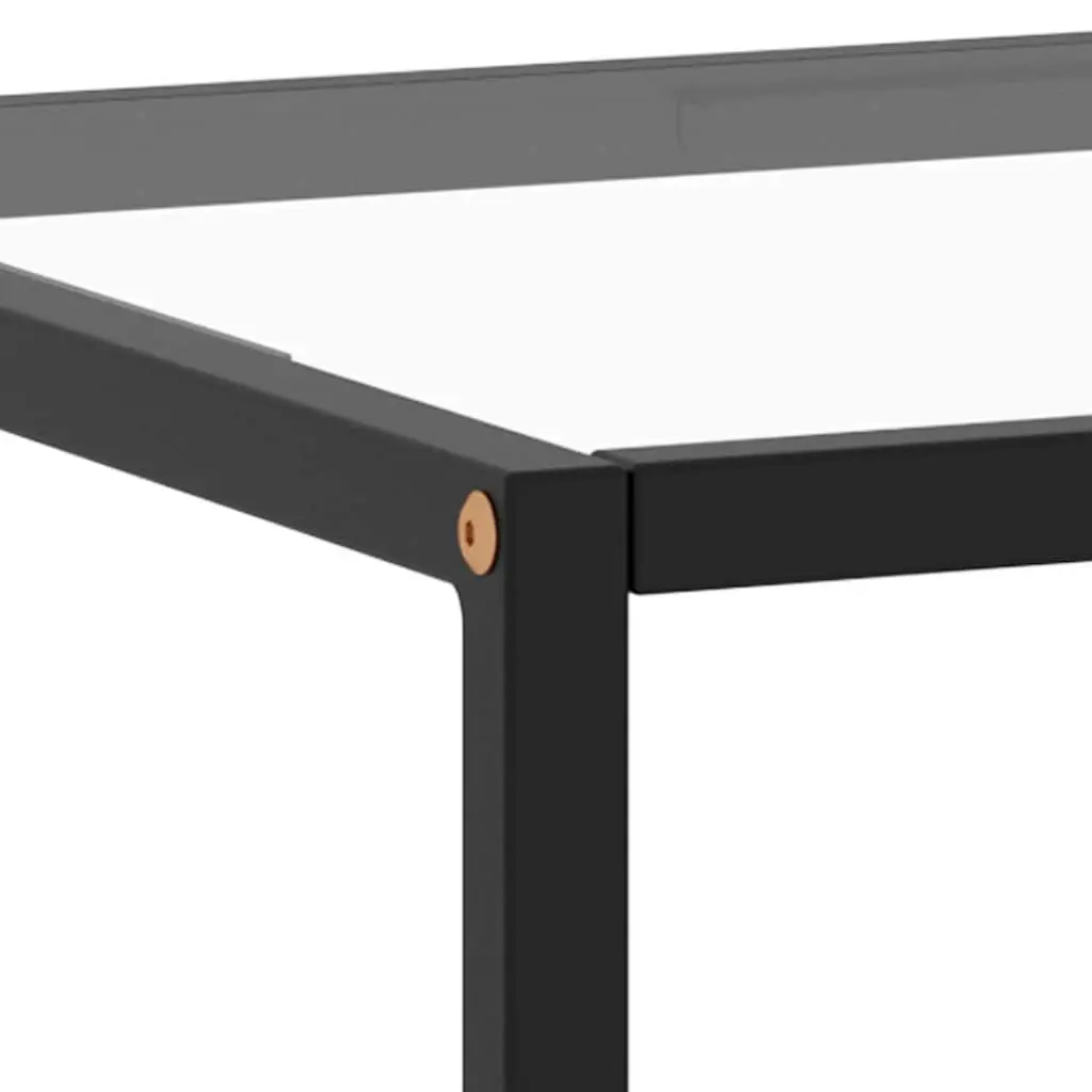 Black Coffee Table Tempered Glass Top Modern Living Room Furniture Accent Table