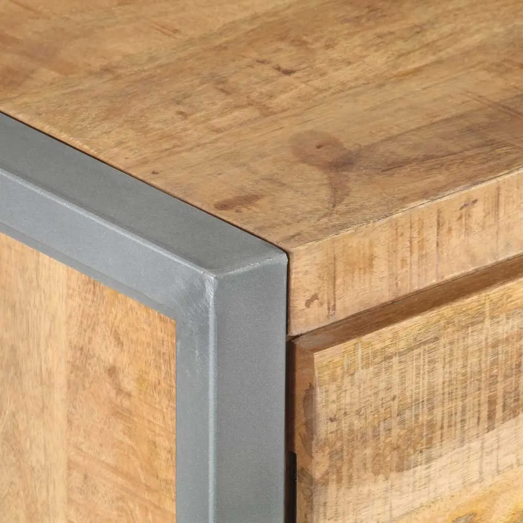Bedside Cabinet 40x30x50 cm Rough Mango Wood Nightstand Side Table with Door